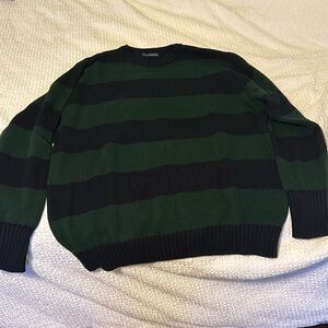 Brandy Melville green and navy oversized Brianna sweater cotton